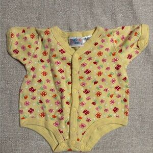 Vintage Small Steps Yellow Floral Baby One-Piece Bodysuit